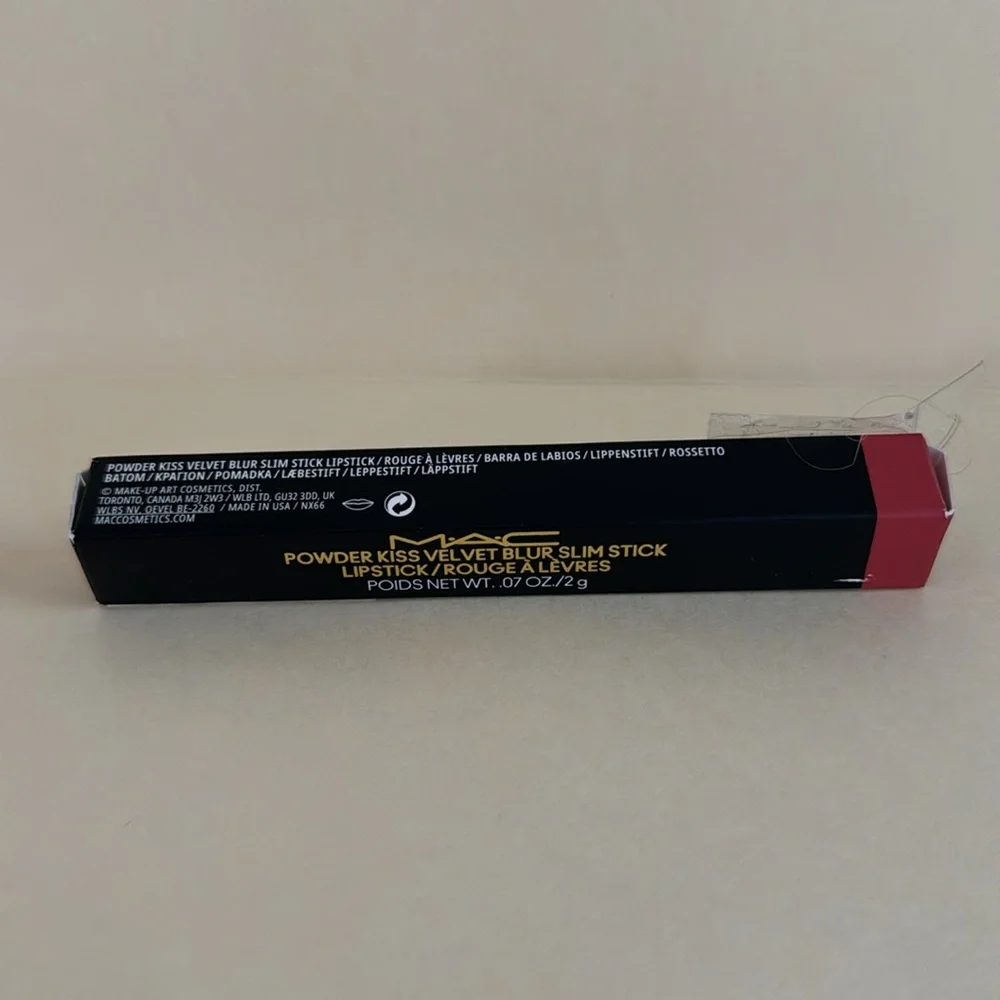 MAC Powder Kiss Velvet Blur Slim Stick Lipstick 898 Sheer Outrage NIB $28